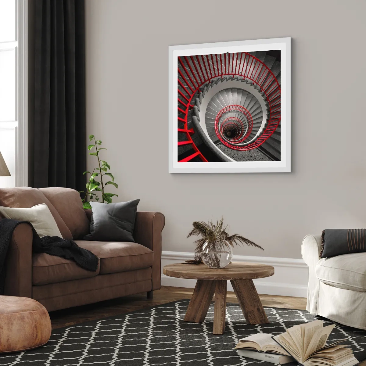 Plakát v bílém rámu - Architektonické hry - 50x50 cm