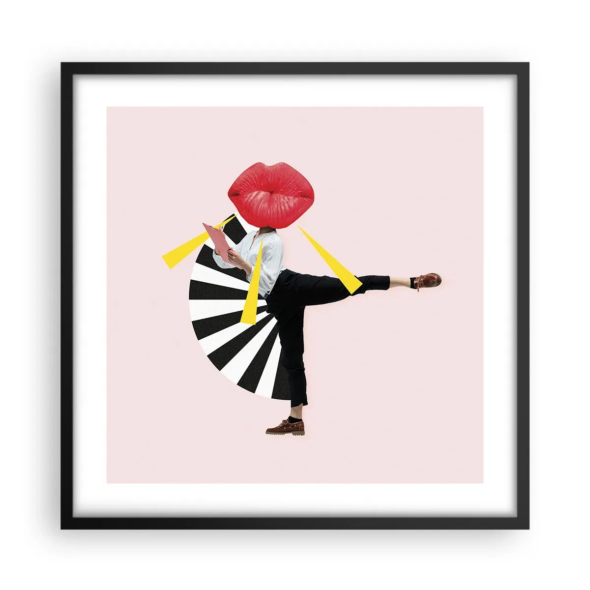 Plakát v černém rámu - Surrealistický pop-art - 50x50 cm