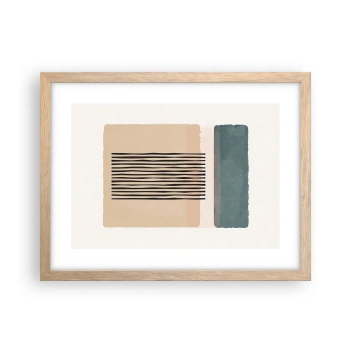 Plakát v rámu světlý dub - Všechno v pořádku - 40x30 cm