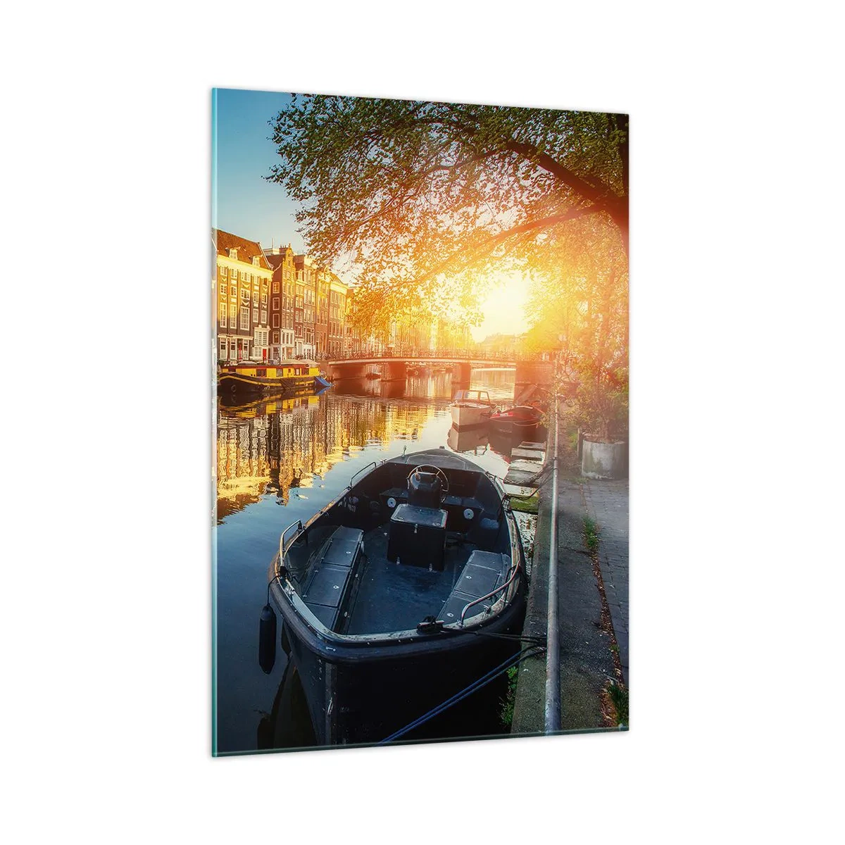 Obraz na skle - Ráno v Amsterdamu - 50x70 cm