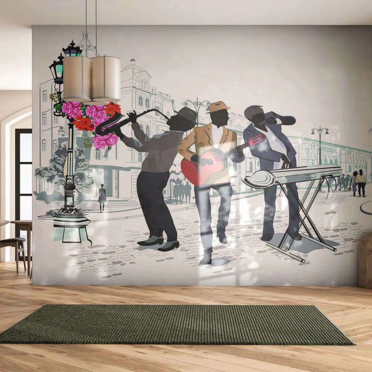 Fototapeta Premium Canvas - Hudba ulice - Hudba, Kytara, Kapela - 250x175 cm