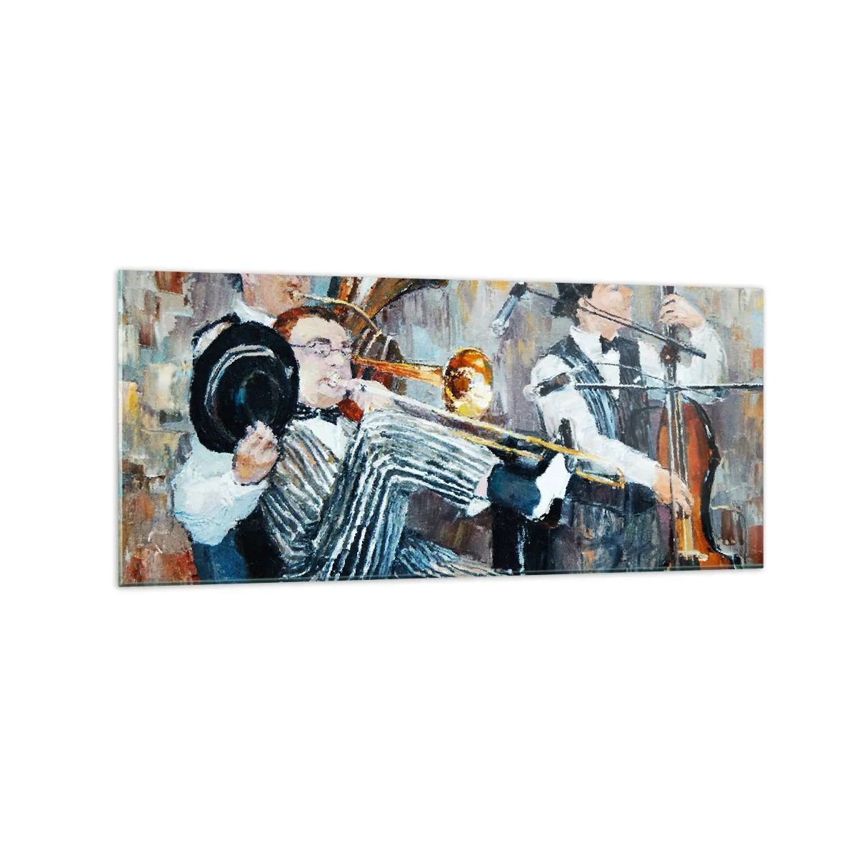 Obraz na skle - Celý tento jazz - 120x50 cm
