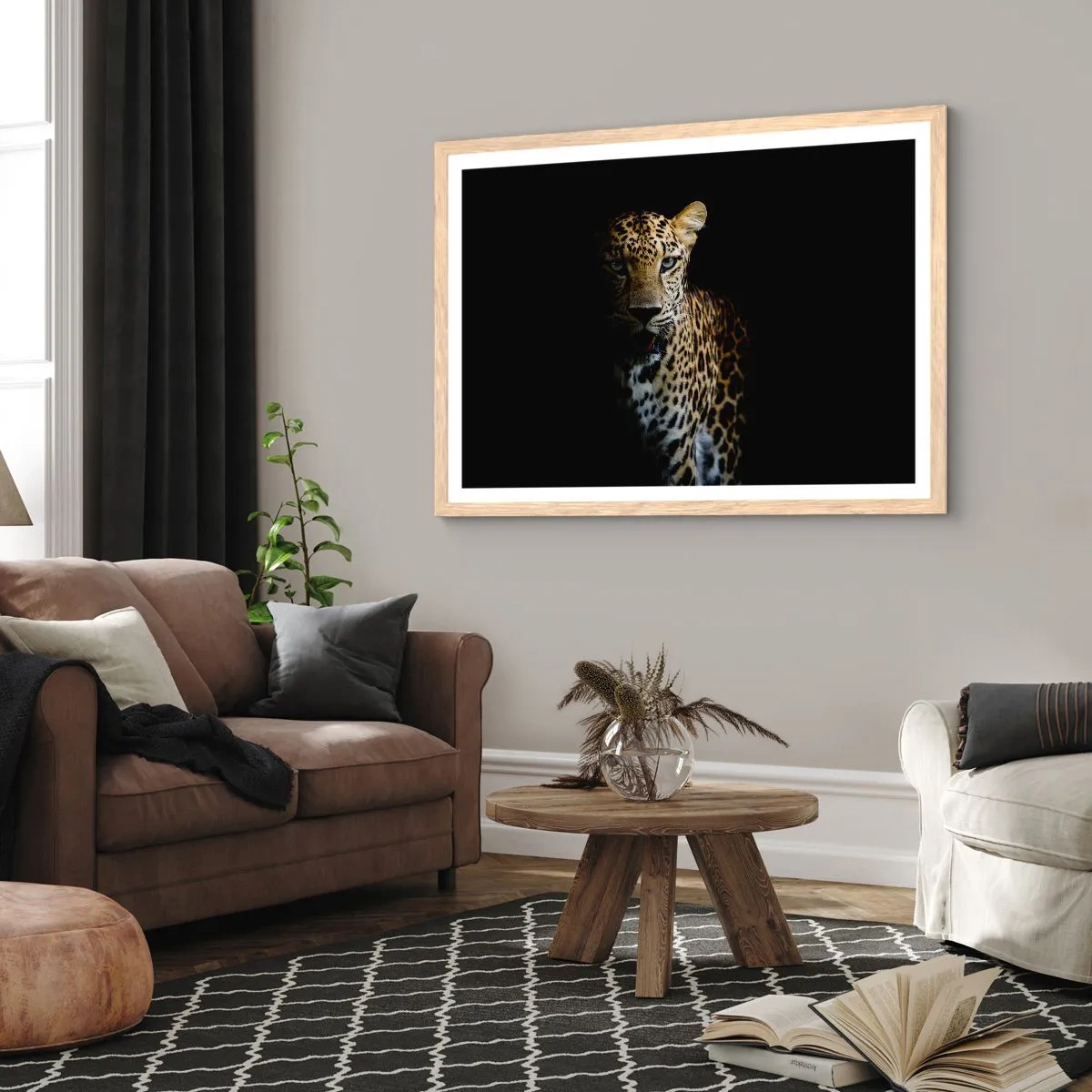 Plakát v rámu světlý dub - Temná krása - 100x70 cm