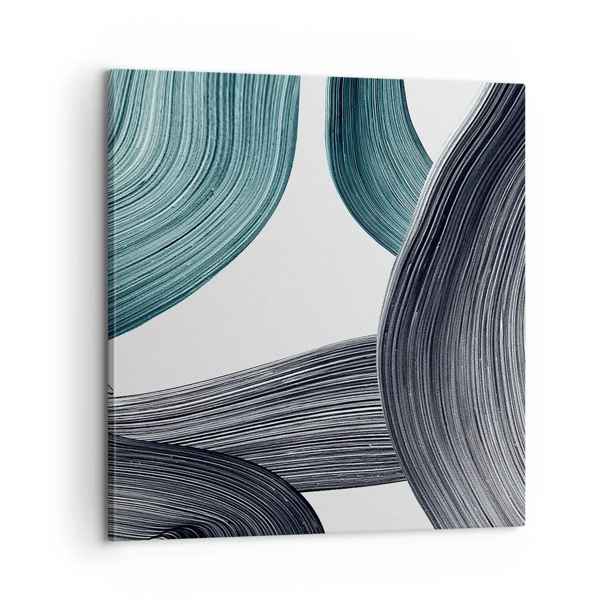 Obraz na plátně - Smaragdové a černé vlny - 60x60 cm