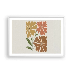 Plakát v bílém rámu - Příroda a geometrie - 70x50 cm