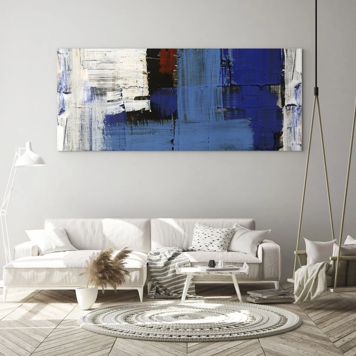 Obraz na skle - Tajemství modré - 100x40 cm