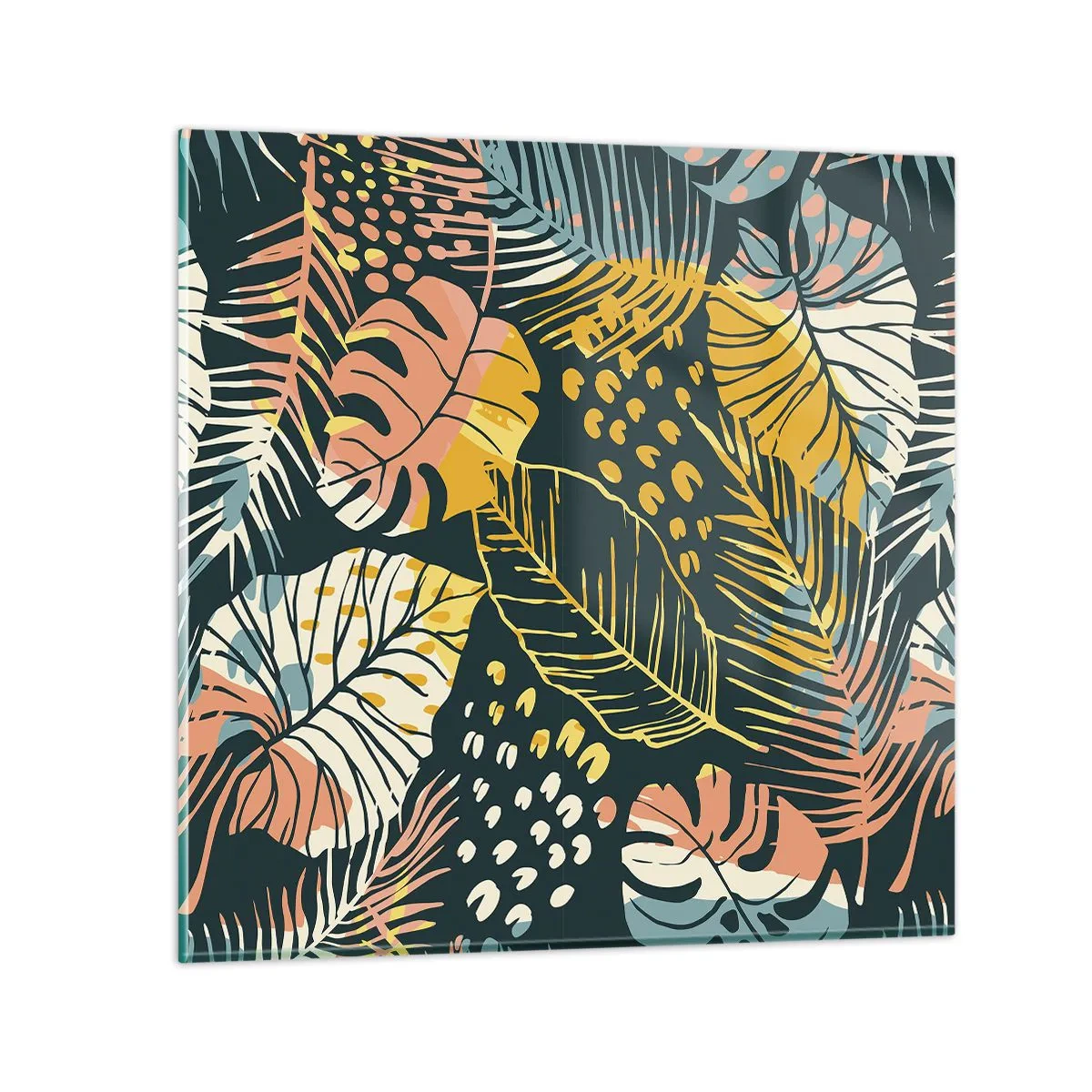 Obraz na skle - Listová fantazie - 30x30 cm