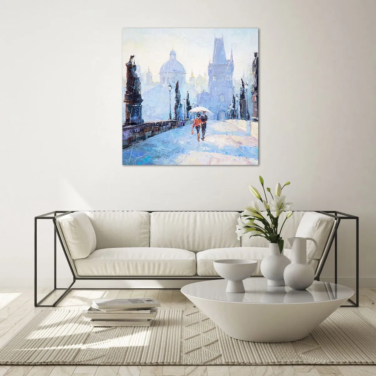 Obraz na skle - Nás musel okouzlit déšť - 70x70 cm