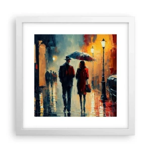 Plakát v bílém rámu - Městská love story - 30x30 cm