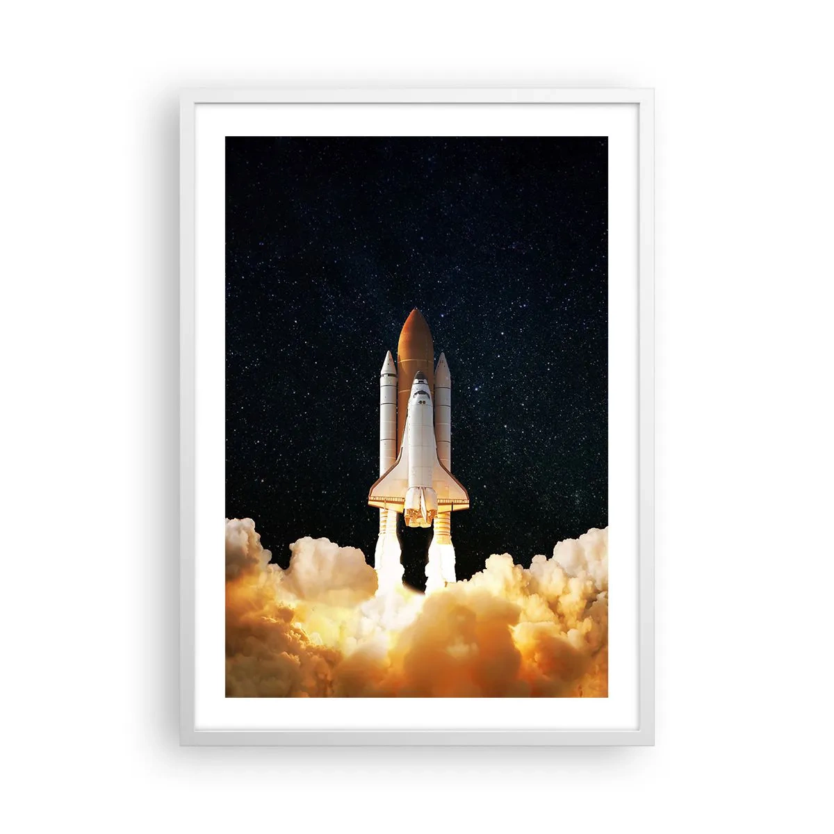Plakát v bílém rámu - Ad astra! - 50x70 cm