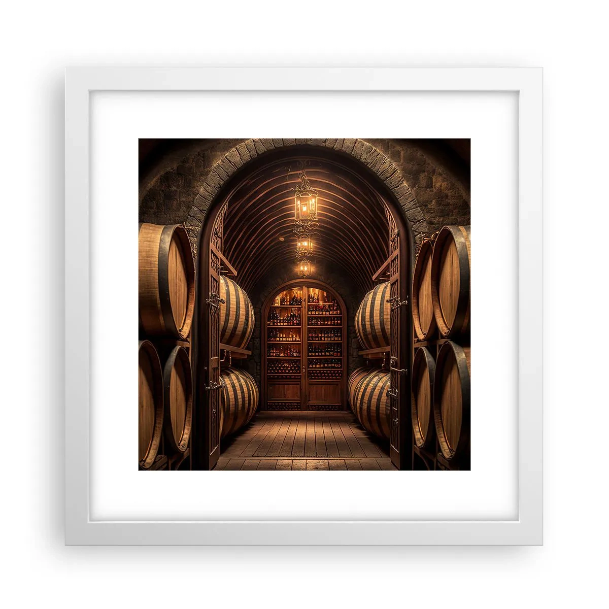 Plakát v bílém rámu - Nádherný sklep - 30x30 cm