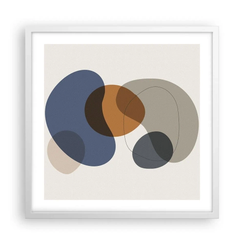 Plakát v bílém rámu - Kapky barev - 50x50 cm