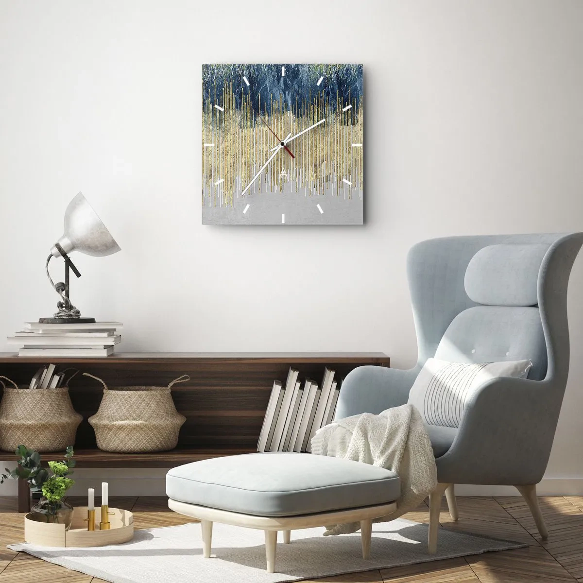Nástěnné hodiny - Zlacená hranice - 40x40 cm