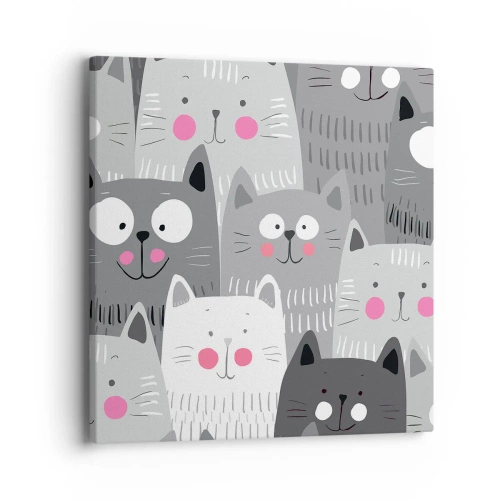 Obraz na plátně - Kočičí svět - 40x40 cm