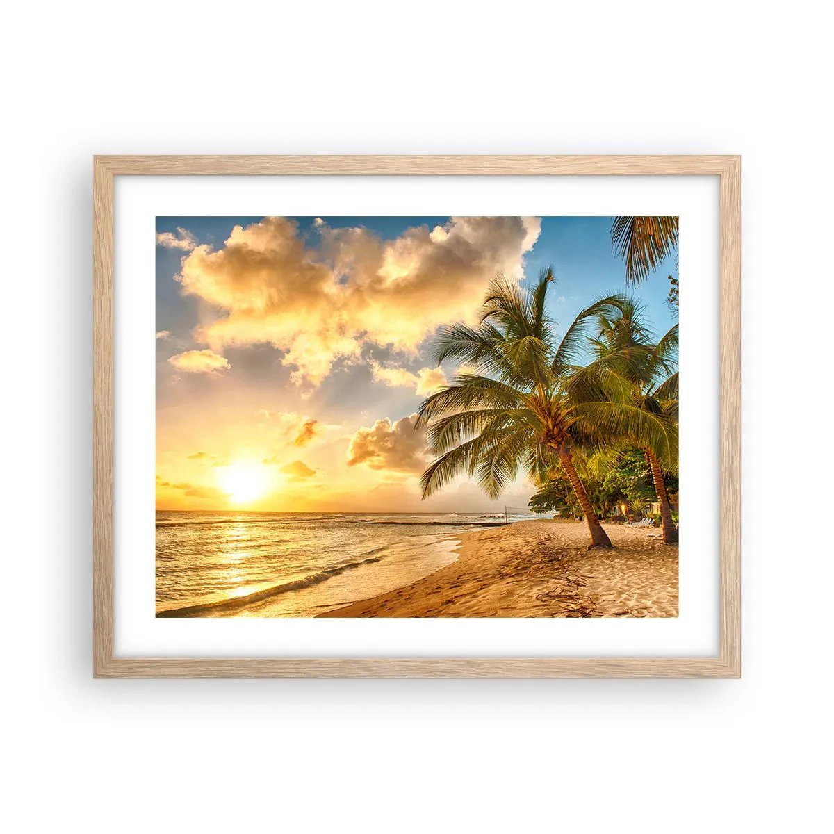 Plakát v rámu světlý dub - Věčné léto, vždy prázdniny - 50x40 cm