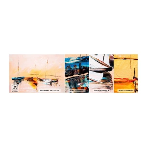 Vzor Fototapety Samolepicí Deluxe Sticker - Večer v přístavu - Lodě, Plachetnice, Kus - 100x30 cm