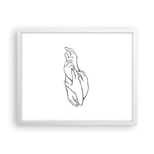 Plakát v bílém rámu - Dobrý dotek - 50x40 cm