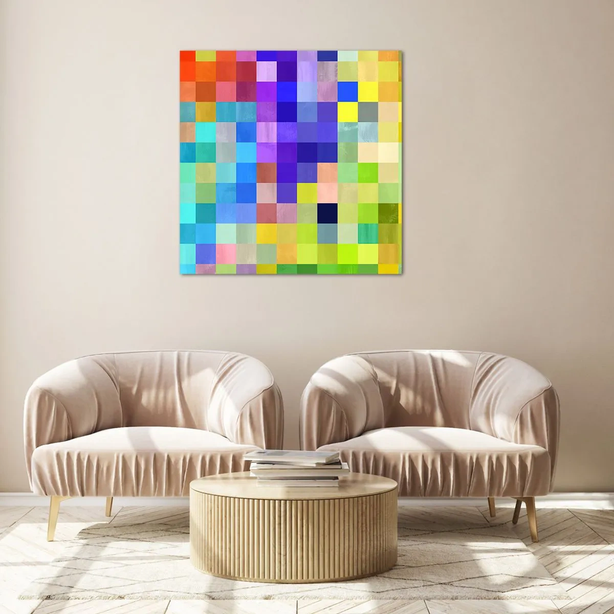 Obraz na skle - Každý jiný, všechny rovné - 50x50 cm