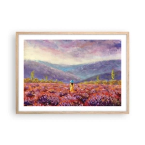 Plakát v rámu světlý dub - V levandulovém světě - 70x50 cm