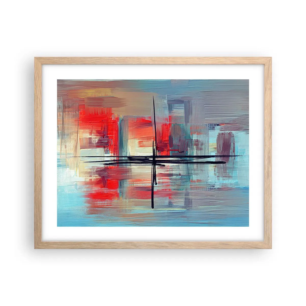 Plakát v rámu světlý dub - Krajina v neznámé dimenzi - 50x40 cm