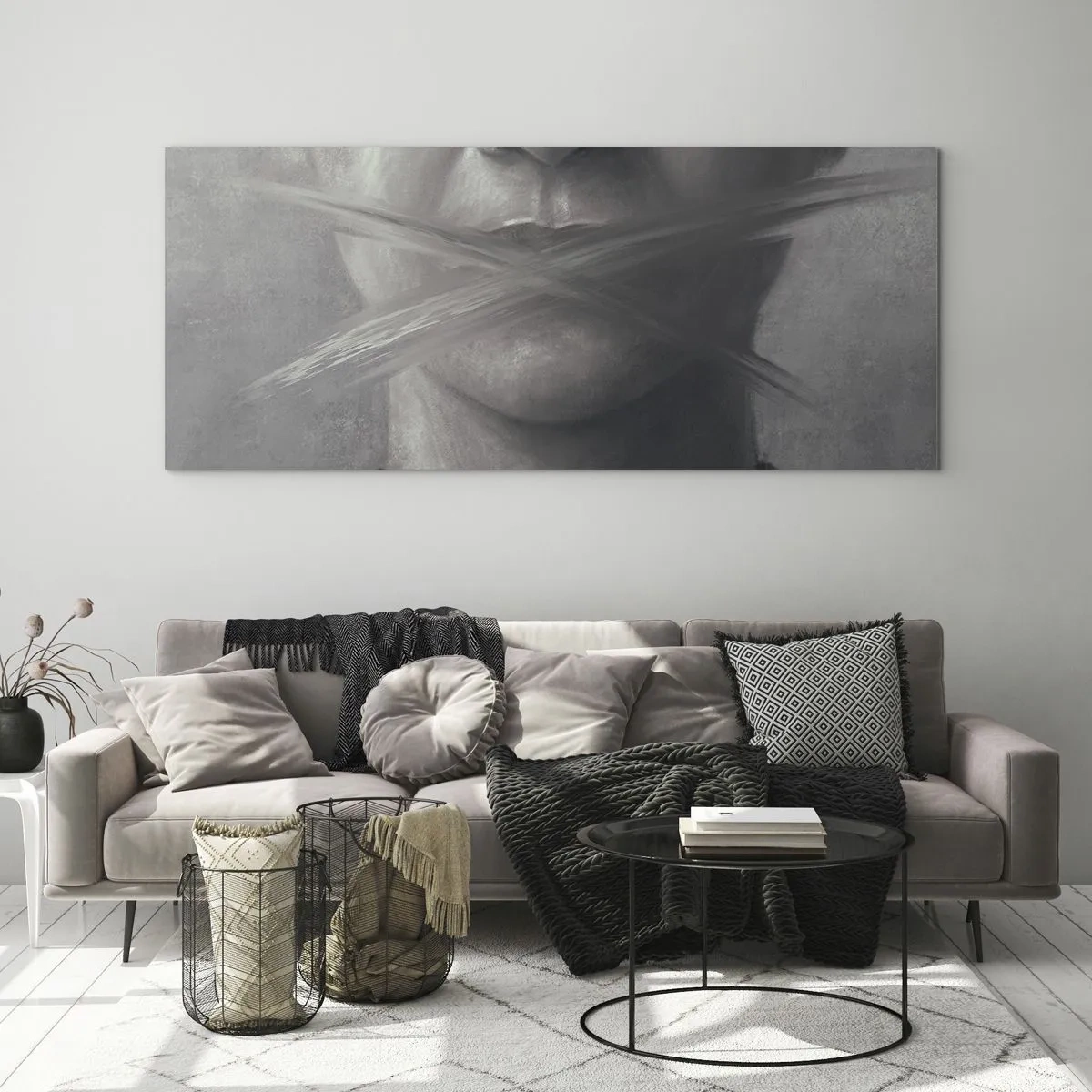 Obraz na skle - Ani slovo - 100x40 cm