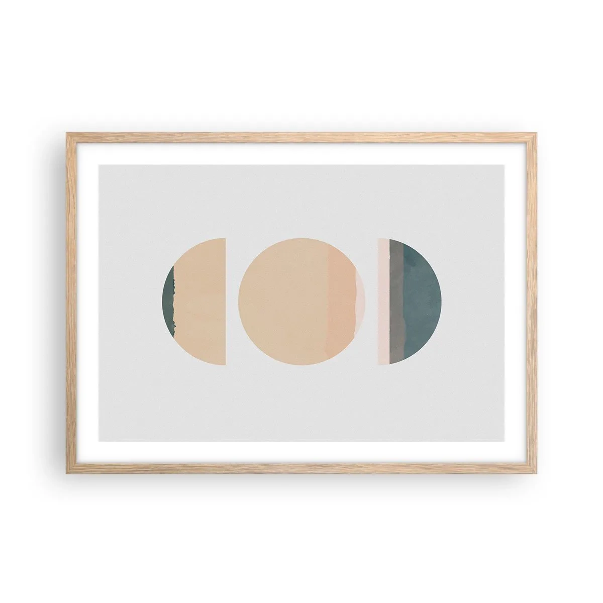 Plakát v rámu světlý dub - Kruh za kruhem - 70x50 cm