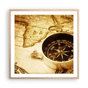 Plakát v rámu světlý dub - Na východ nebo na západ? - 60x60 cm