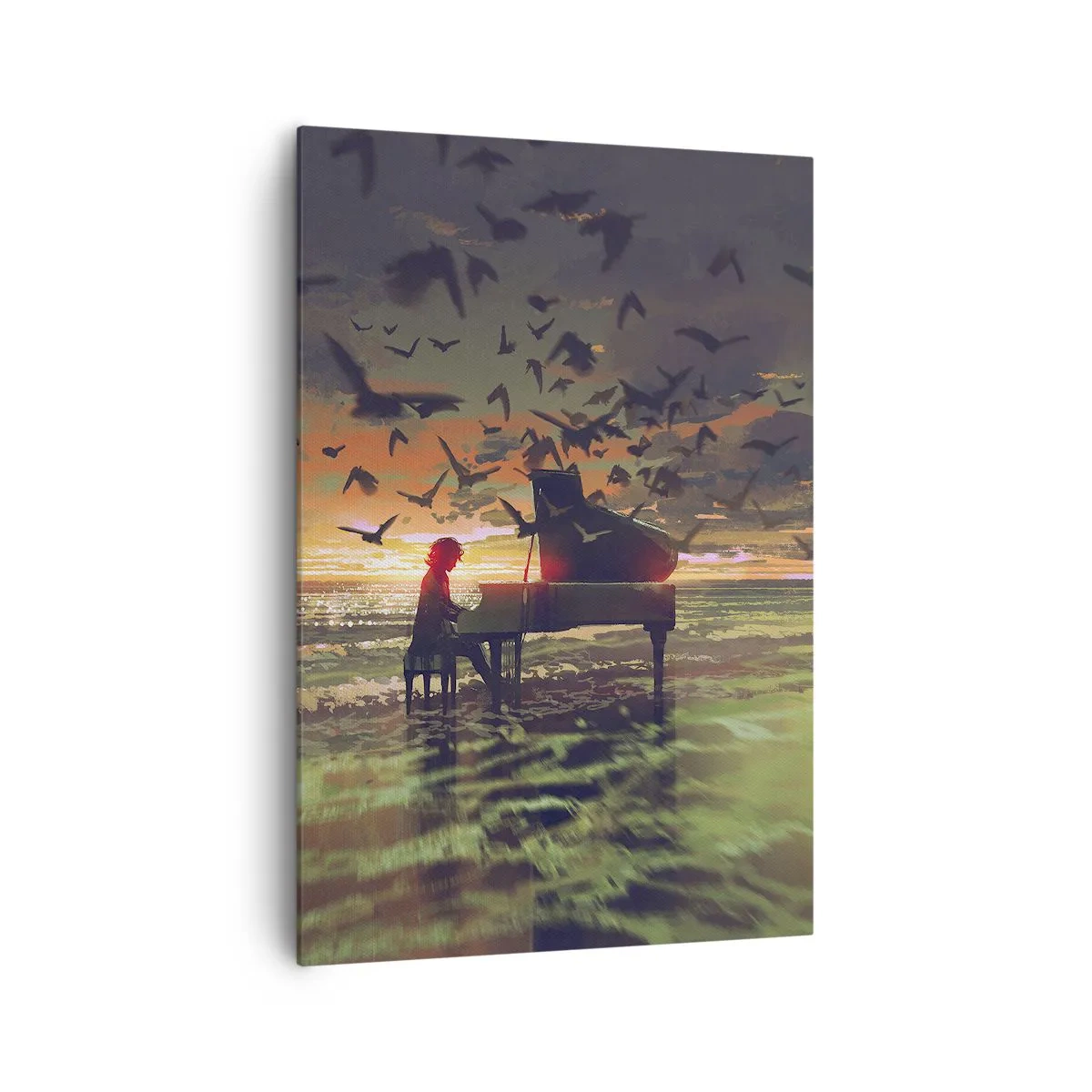 Obraz na plátně - Koncert na piano a vlny - 70x100 cm