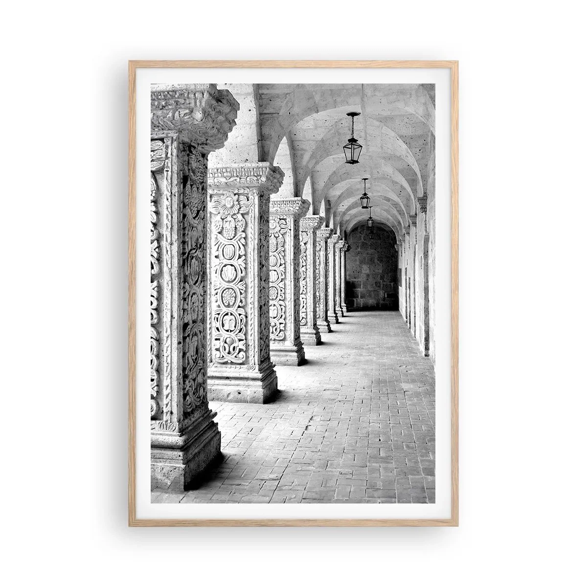 Plakát v rámu světlý dub - Kam...? - 70x100 cm