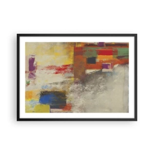 Plakát v černém rámu - Geometrie barev - 70x50 cm