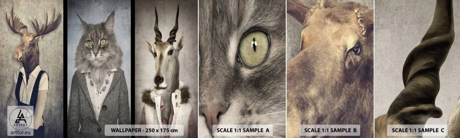 Vzor Fototapety Samolepicí Deluxe Sticker - Kožichy znovu v módě - Abstrakce, Fantazie, Los - 100x30 cm