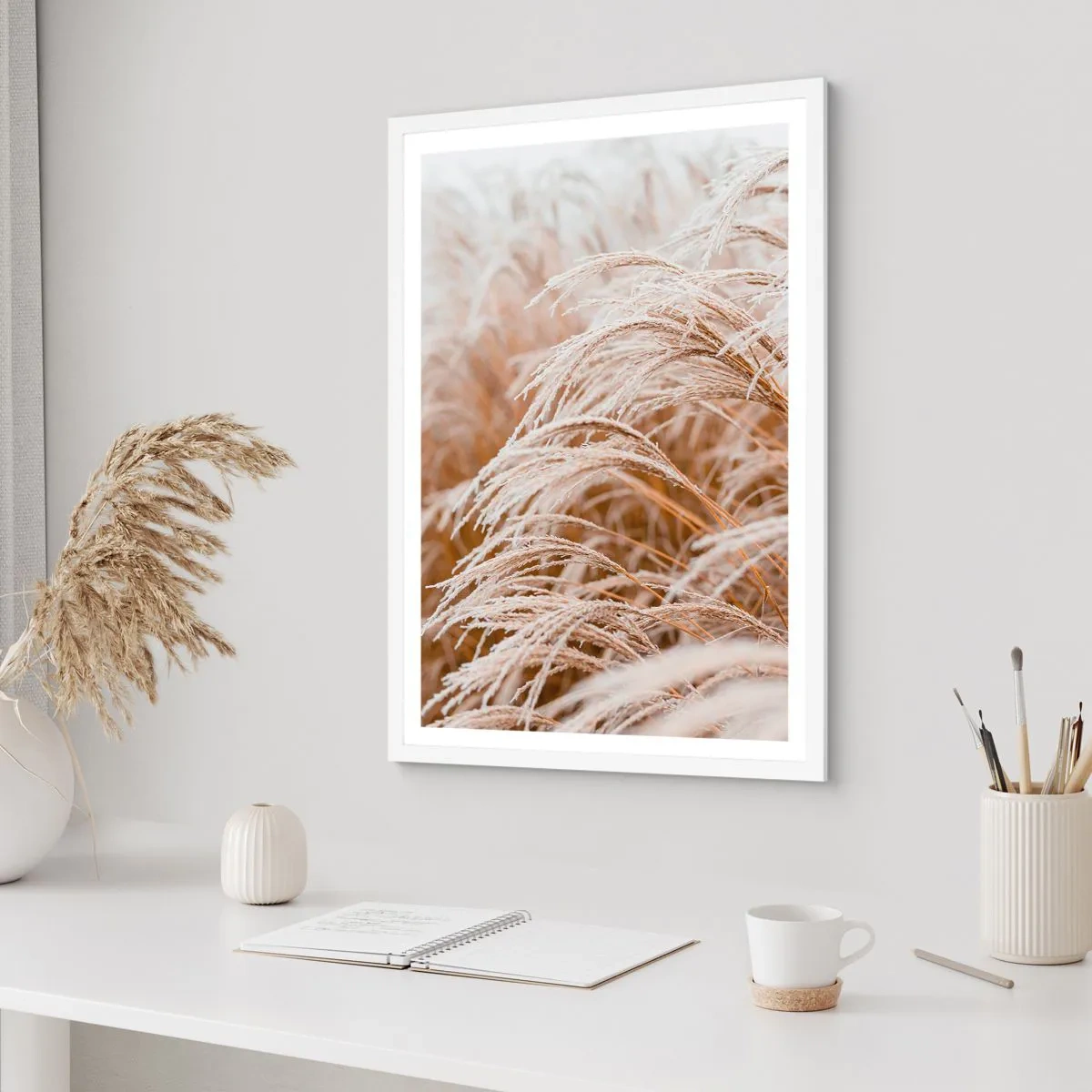 Plakát v bílém rámu - Klanění podzimnímu slunci - 61x91 cm