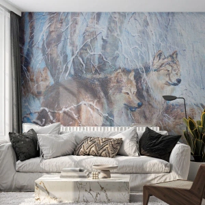 Fototapeta Samolepicí Deluxe Sticker - Pozor! Přichází… - Zvířata, vlci, Les - 400x280 cm