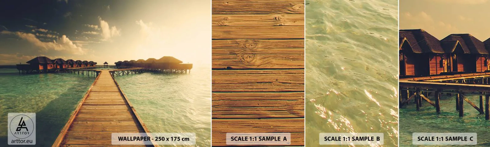 Fototapeta Vzorek Standard Eco - Vřelé pozvání - Maledivy, Krajina, Domy na vodě - 100x30 cm