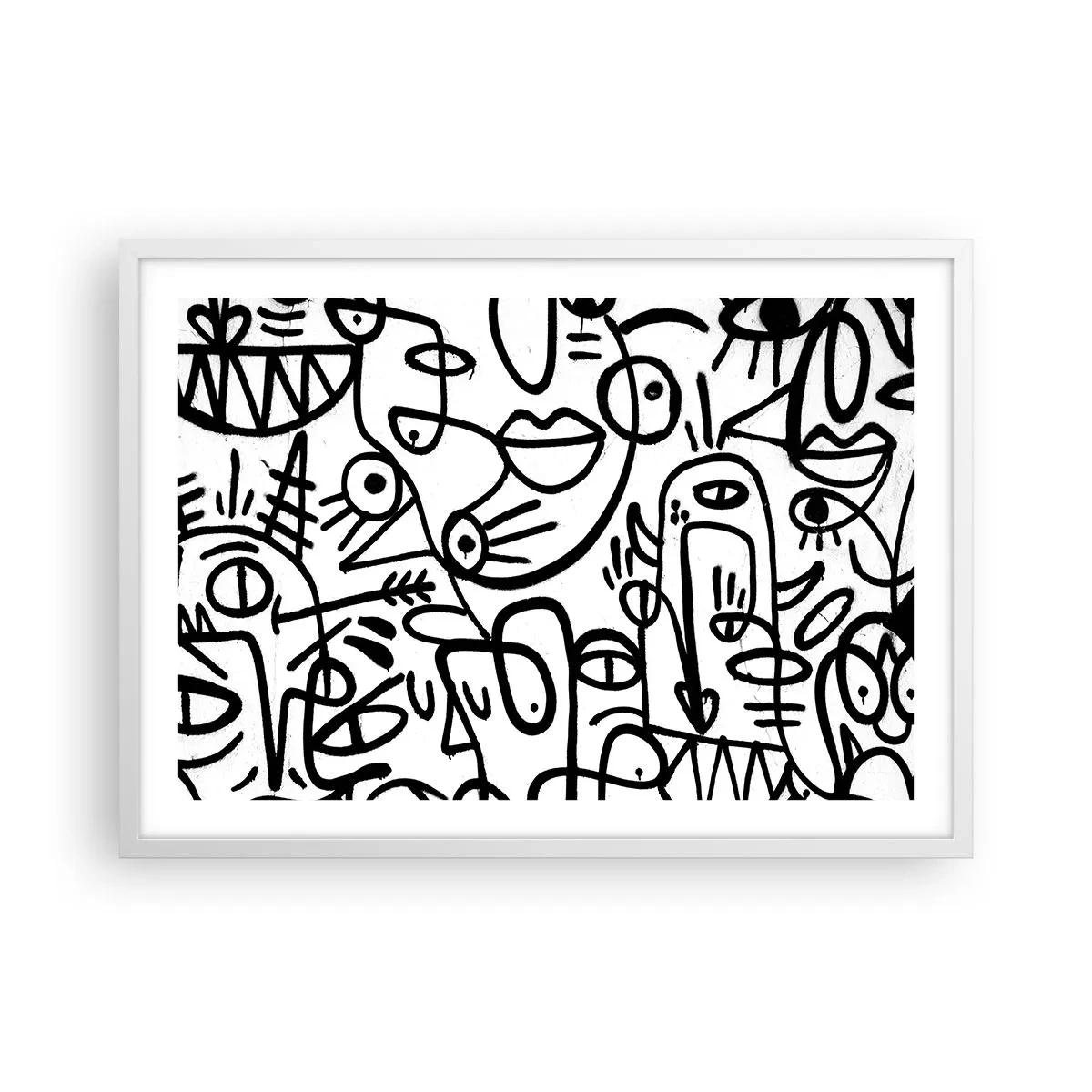 Plakát v bílém rámu - Tváře a přeludy - 70x50 cm