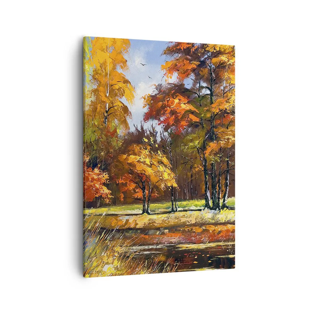 Obraz na plátně - Krajinka ve zlaté a hnědé - 50x70 cm