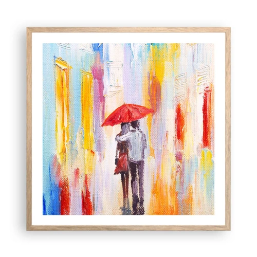 Plakát v rámu světlý dub - Ať prší dál - 60x60 cm