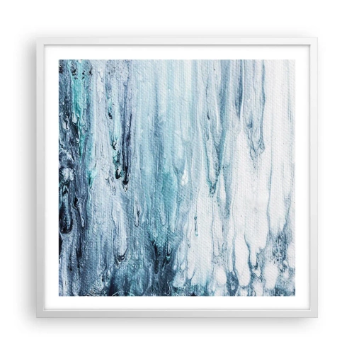 Plakát v bílém rámu - Modré rampouchy - 60x60 cm
