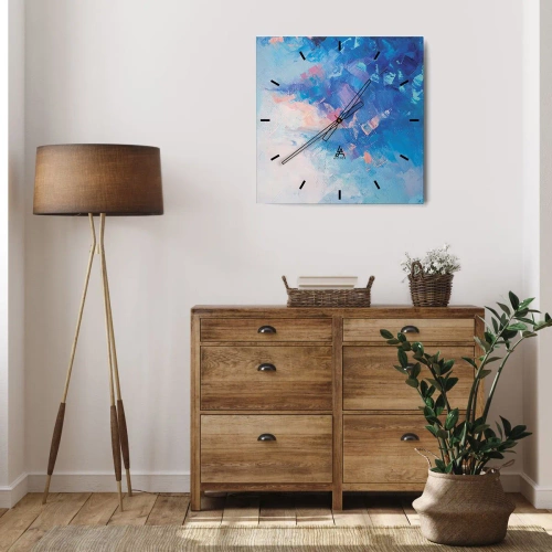 Nástěnné hodiny - Zimní abstrakce - 40x40 cm