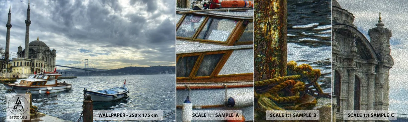 Vzor Fototapety Premium Sand - Na rozmezí světů - Město, Istanbul, Turecko - 100x30 cm