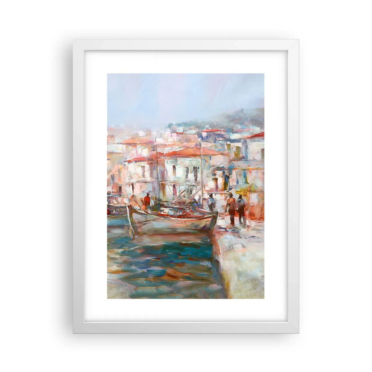 Plakát v bílém rámu - Pastelová dovolená - 30x40 cm