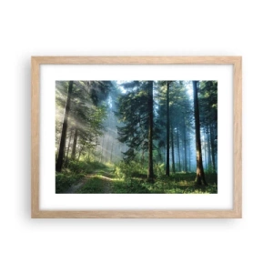 Plakát v rámu světlý dub - Zářící za úsvitu - 40x30 cm