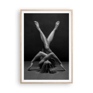Plakát v rámu světlý dub - Geometrie nahoty - 70x100 cm