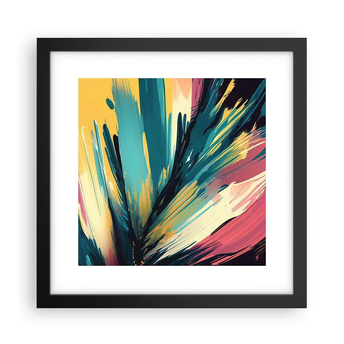 Plakát v černém rámu - Kompozice – exploze radosti - 30x30 cm