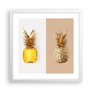 Plakát v bílém rámu - Ananas pro nás - 40x40 cm
