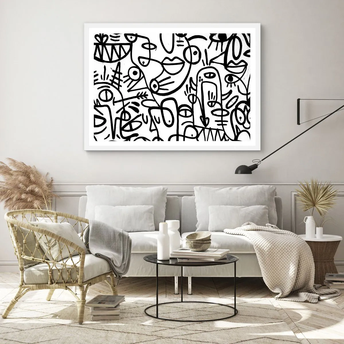 Plakát v bílém rámu - Tváře a přeludy - 91x61 cm