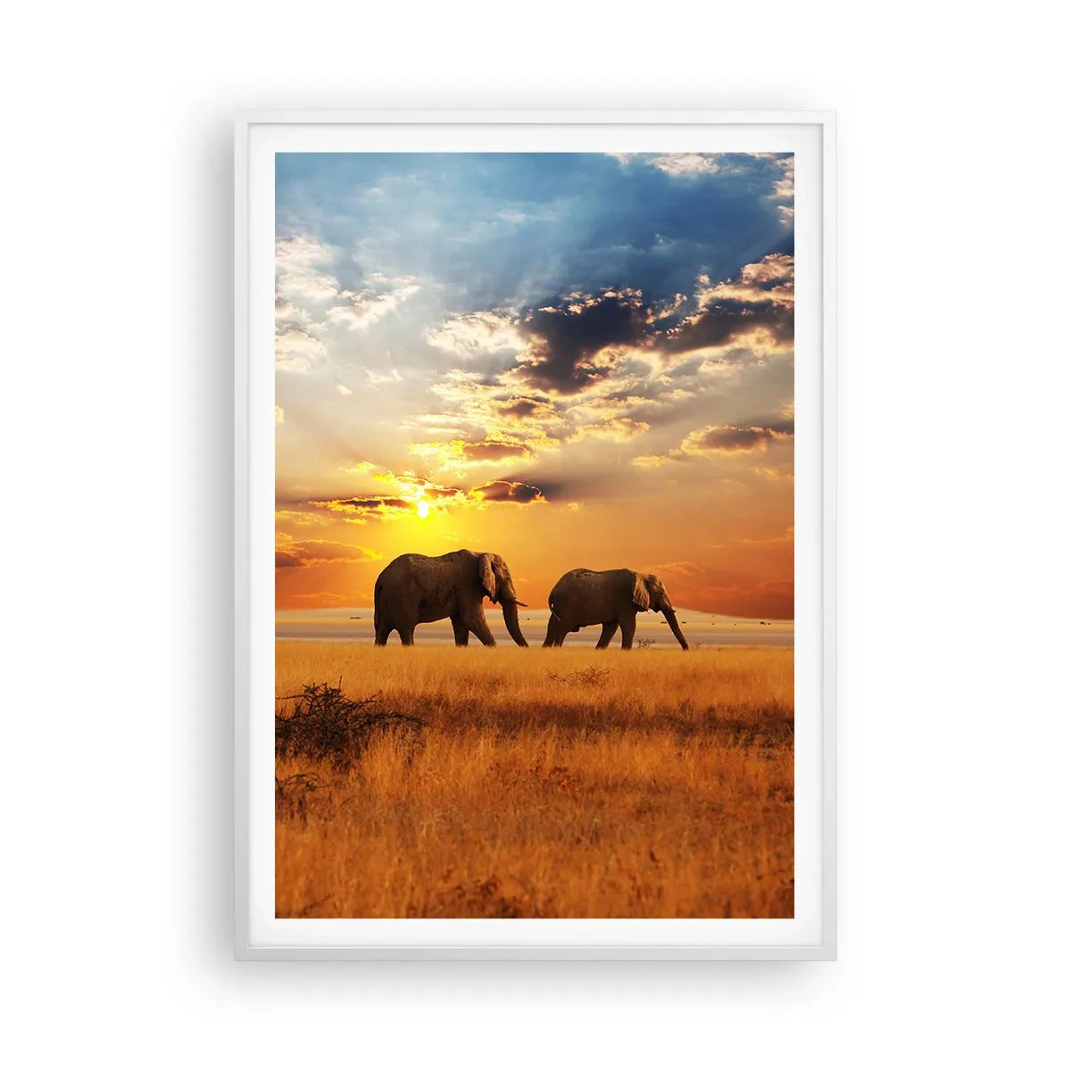 Plakát v bílém rámu - Rodinná procházka - 70x100 cm