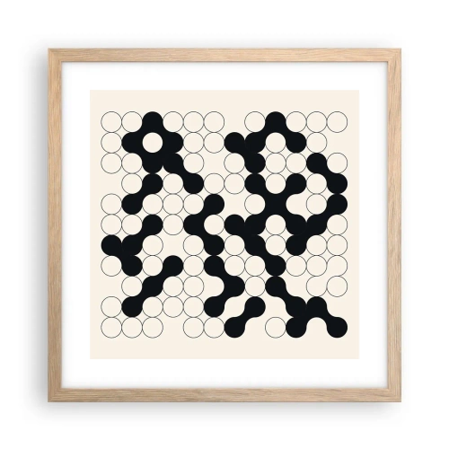 Plakát v rámu světlý dub - Čínská hra – variace - 40x40 cm