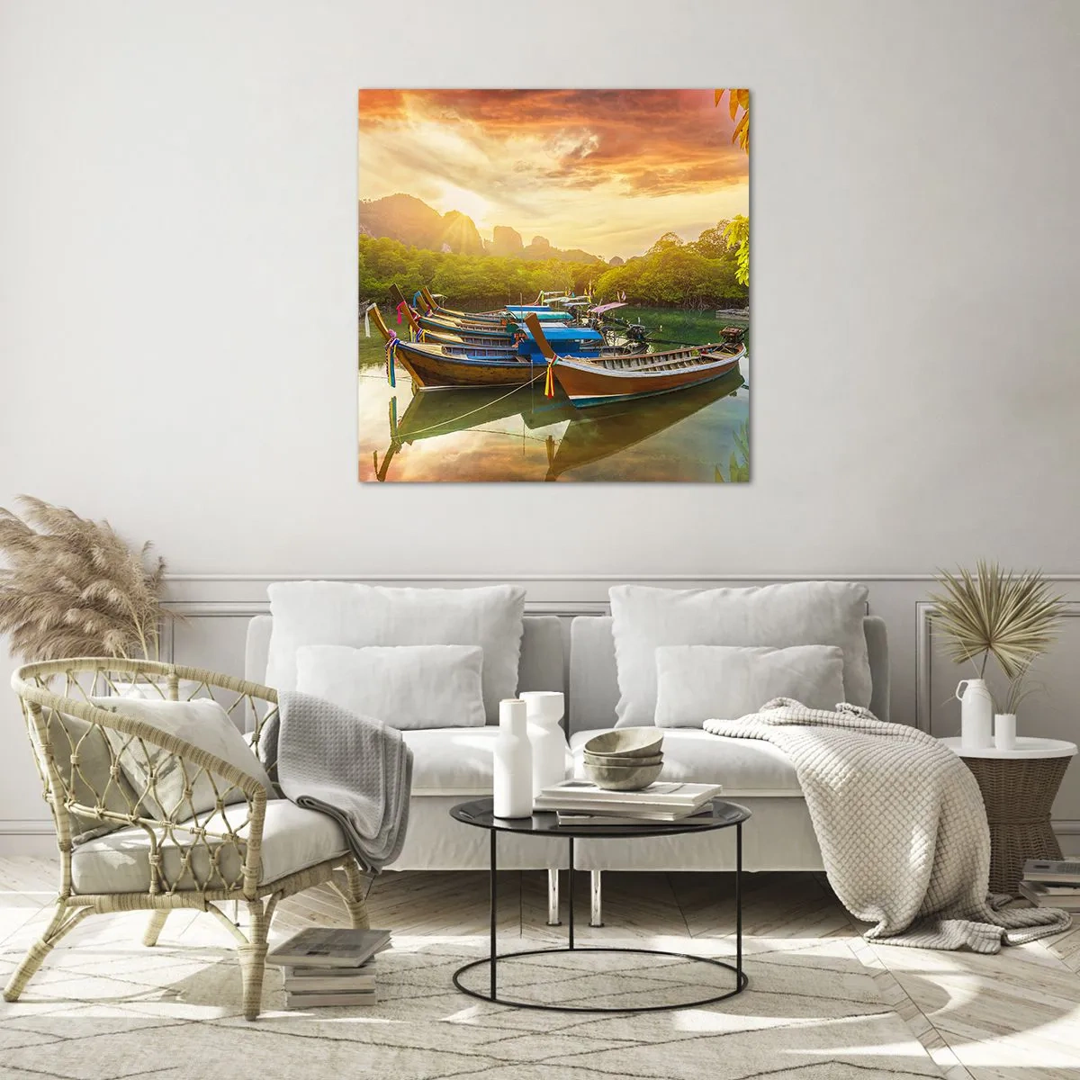 Obraz na skle - Před rušným dnem - 70x70 cm