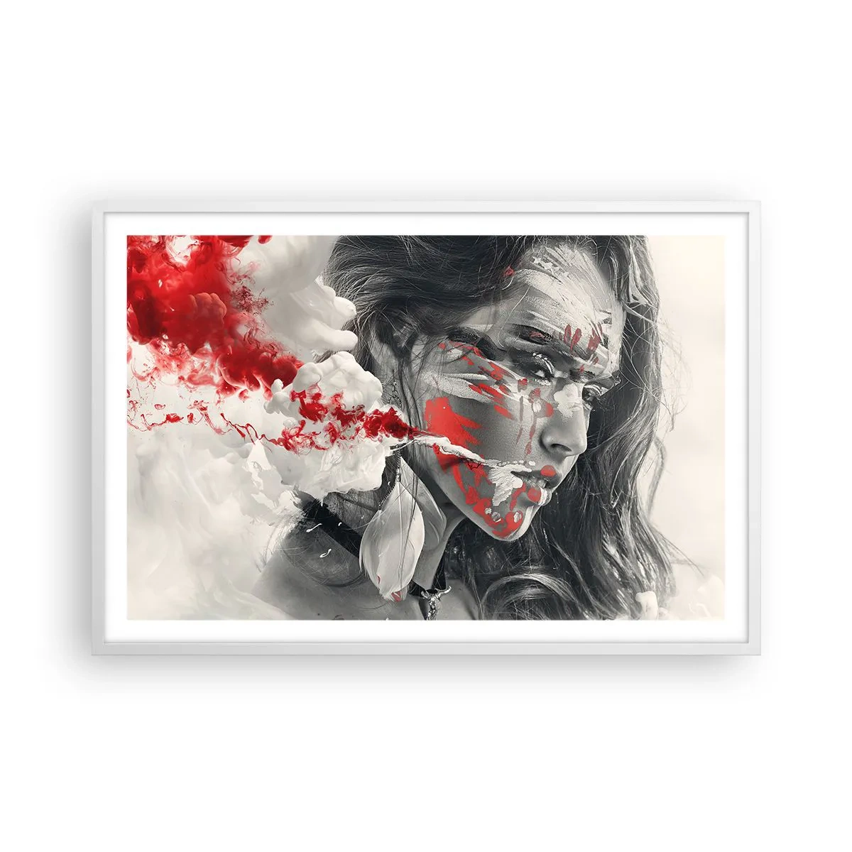 Plakát v bílém rámu - Ve spárech absurdity - 91x61 cm